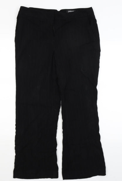 Womens UK Size 14 Papaya Regular Fit Dress Pants Black Trousers
