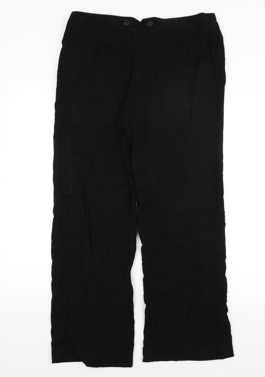 Womens UK Size 14 Papaya Regular Fit Dress Pants Black Trousers