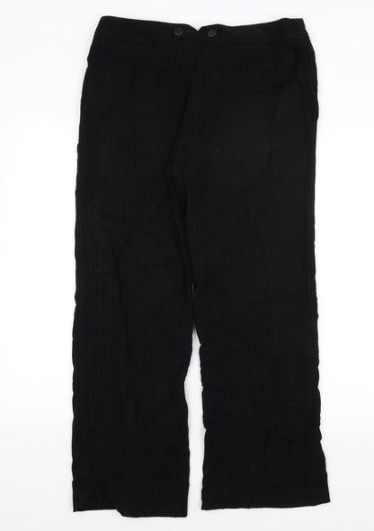 Womens UK Size 14 Papaya Regular Fit Dress Pants Black Trousers