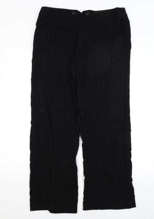 Womens UK Size 14 Papaya Regular Fit Dress Pants Black Trousers