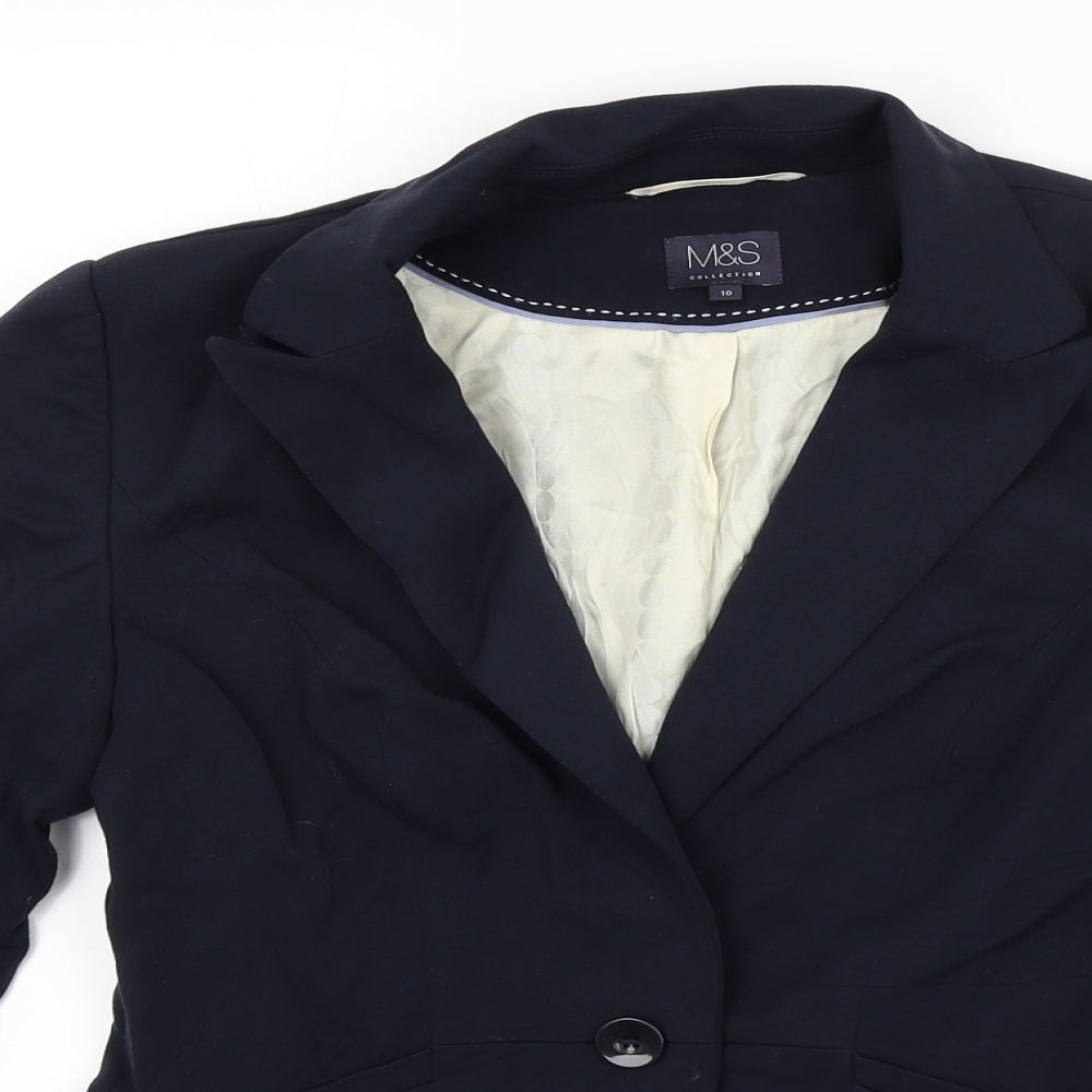M&S Womens Blue   Jacket Blazer Size 10