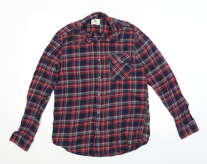 Mens UK Size M Cedar Wood State Blue  Button-Up Long Sleeve Casual Shirt