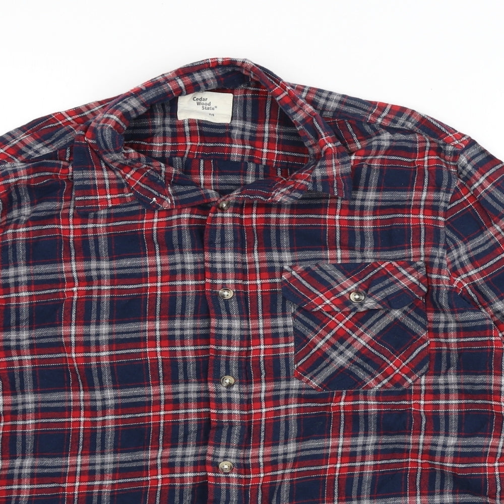 Mens UK Size M Cedar Wood State Blue  Button-Up Long Sleeve Casual Shirt