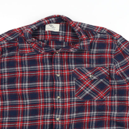Mens UK Size M Cedar Wood State Blue  Button-Up Long Sleeve Casual Shirt