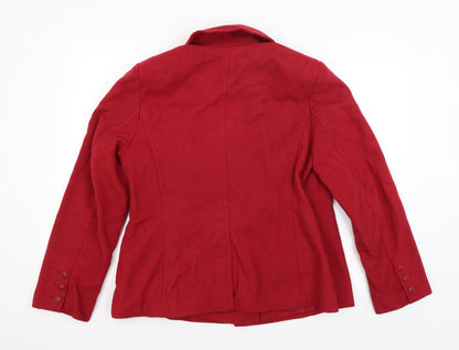 Womens UK Size 14 M&S Red Overcoat