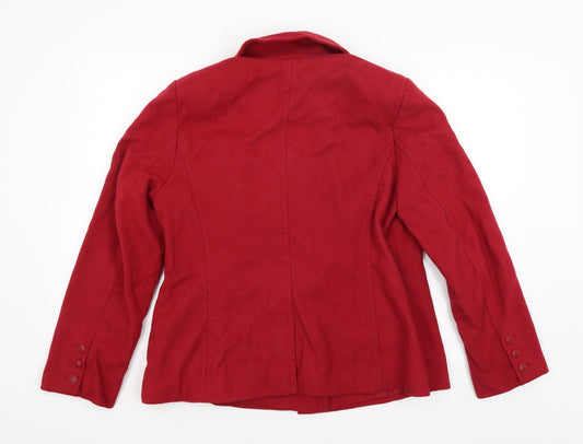 Womens UK Size 14 M&S Red Overcoat