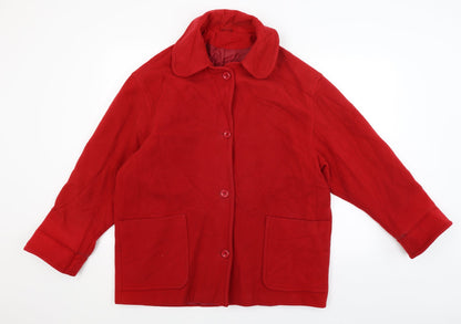 Womens UK Size 16 Preworn Red Overcoat