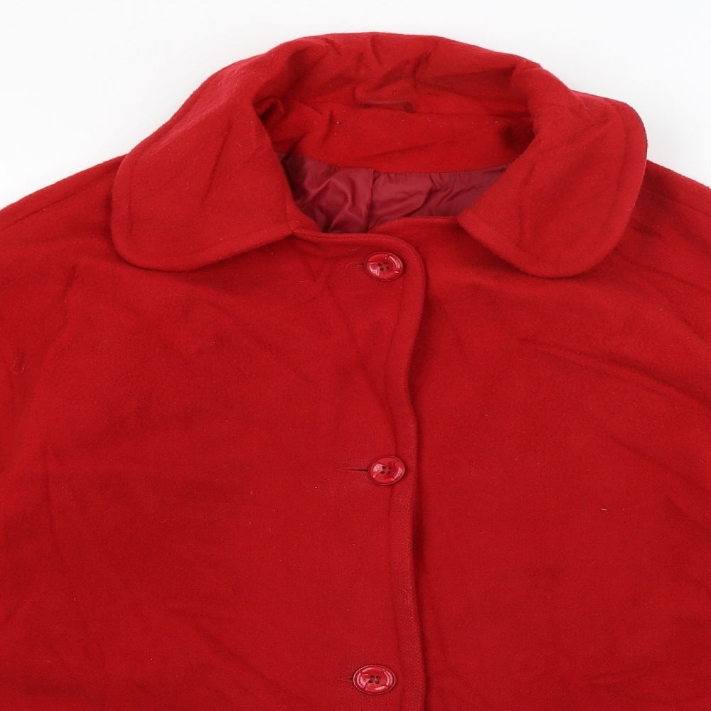 Womens UK Size 16 Preworn Red Overcoat