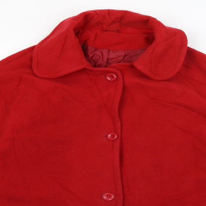 Womens UK Size 16 Preworn Red Overcoat