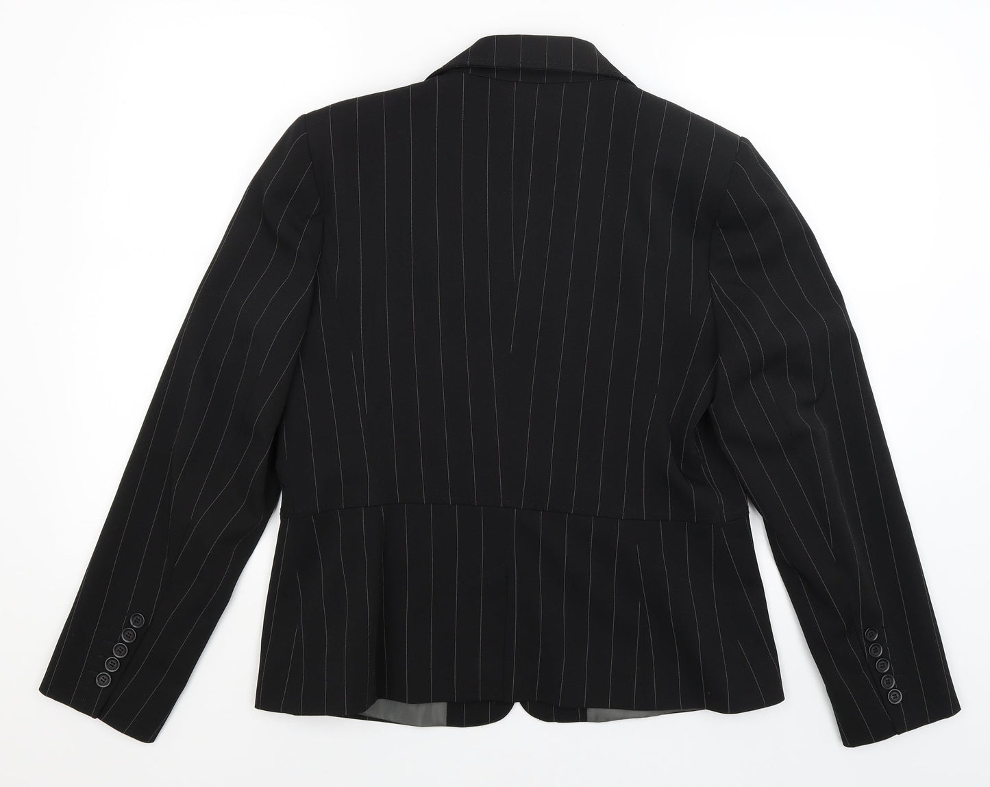 South Womens Black Striped  Jacket Blazer Size 16