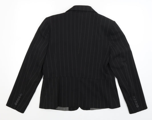 South Womens Black Striped  Jacket Blazer Size 16