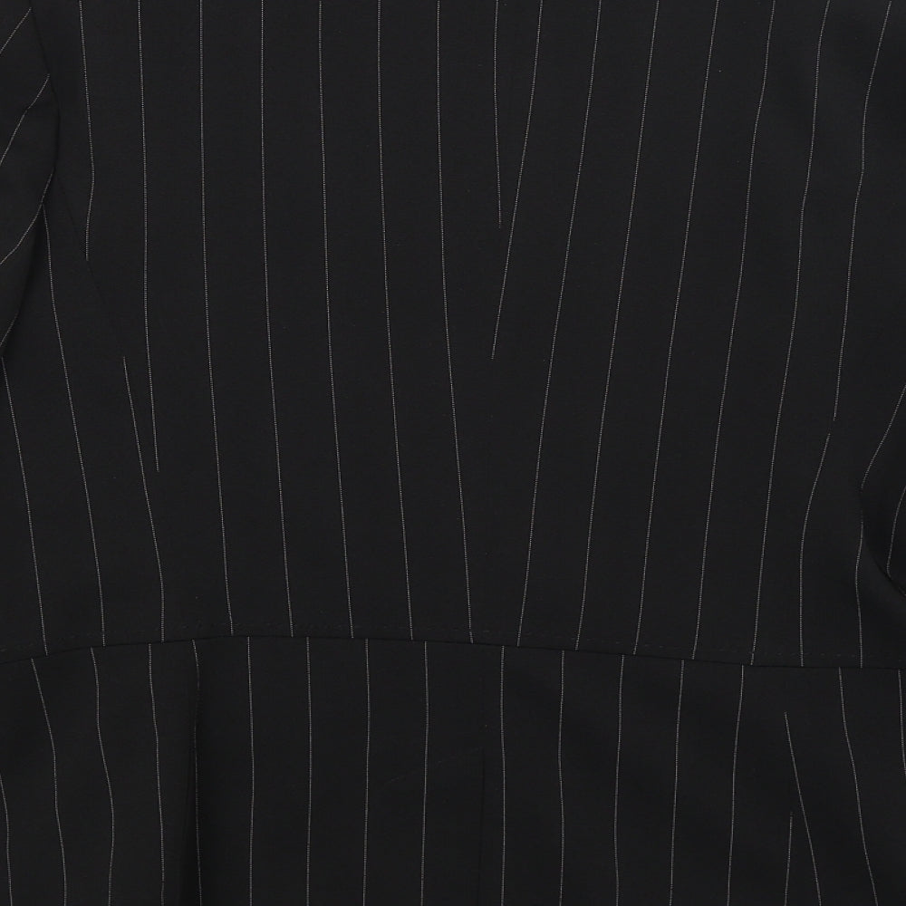 South Womens Black Striped  Jacket Blazer Size 16