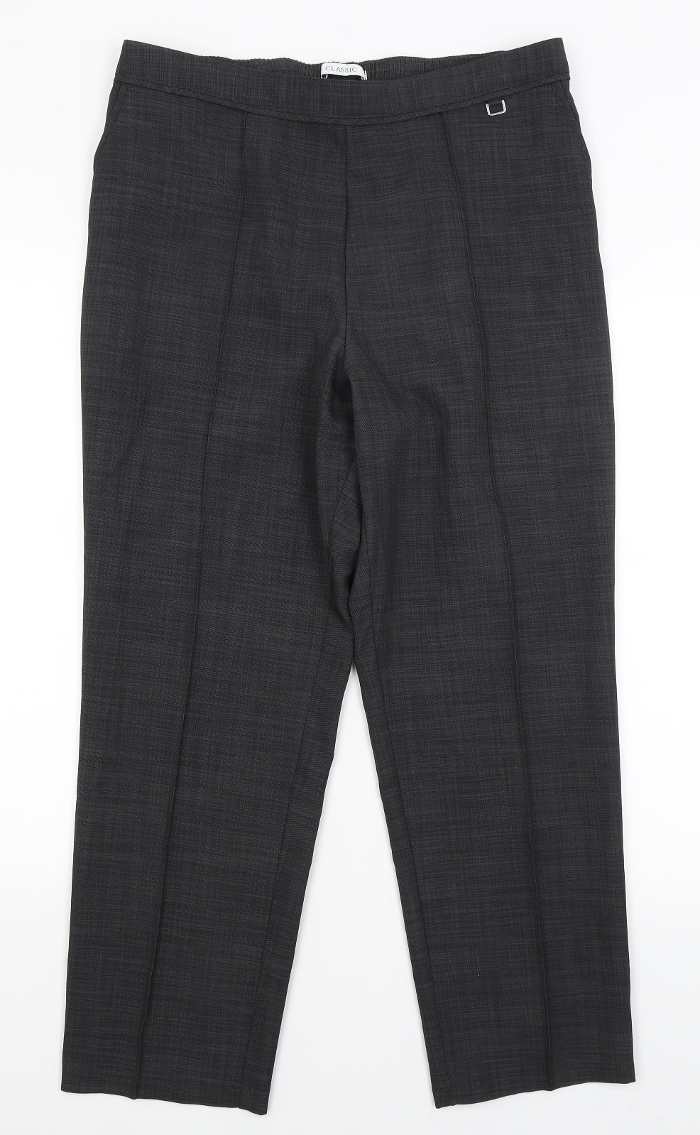 Womens UK Size 14 M&S Regular Fit Dress Pants Grey Trousers