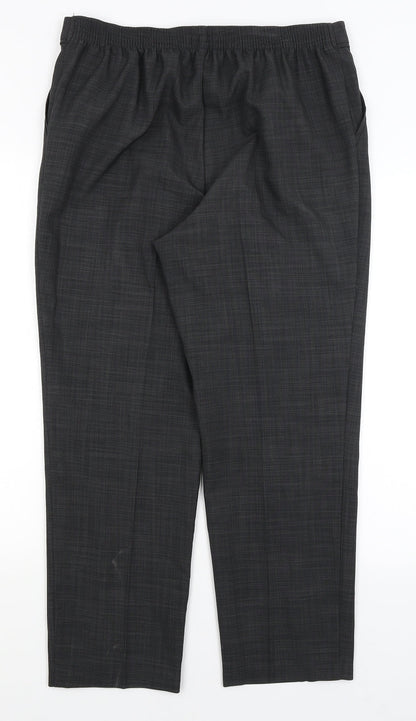 Womens UK Size 14 M&S Regular Fit Dress Pants Grey Trousers