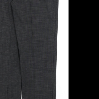 Womens UK Size 14 M&S Regular Fit Dress Pants Grey Trousers