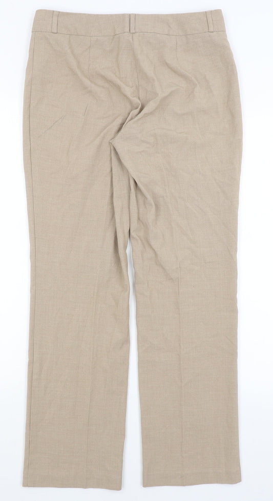 M&S Womens Beige   Dress Pants Trousers Size 10 L28 in