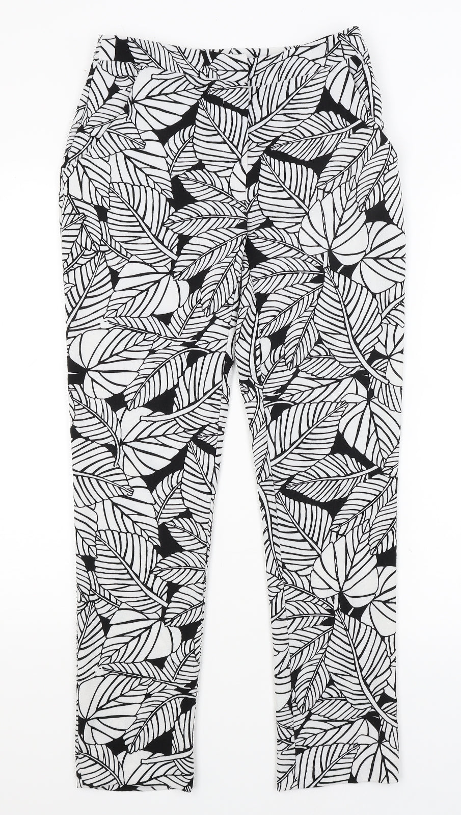 Atmosphere Womens White Floral  Trousers  Size 6 L27 in