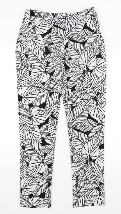 Atmosphere Womens White Floral  Trousers  Size 6 L27 in