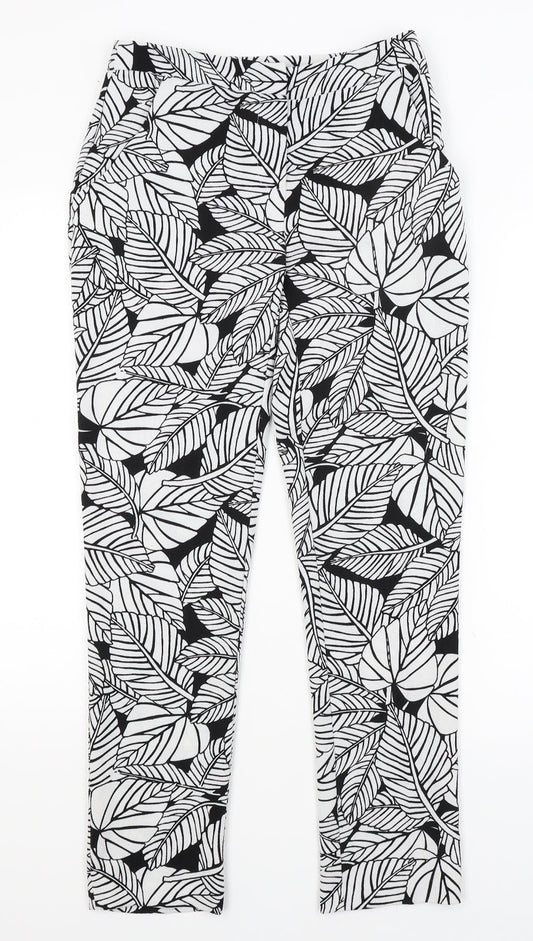 Atmosphere Womens White Floral  Trousers  Size 6 L27 in