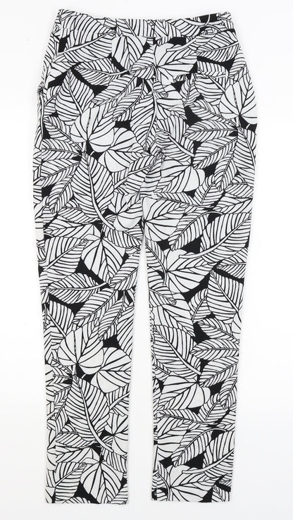 Atmosphere Womens White Floral  Trousers  Size 6 L27 in