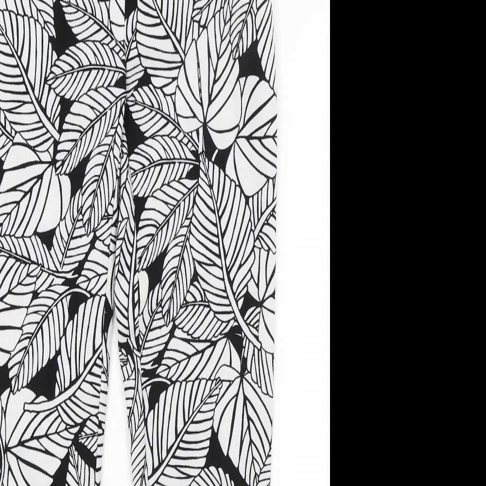 Atmosphere Womens White Floral  Trousers  Size 6 L27 in