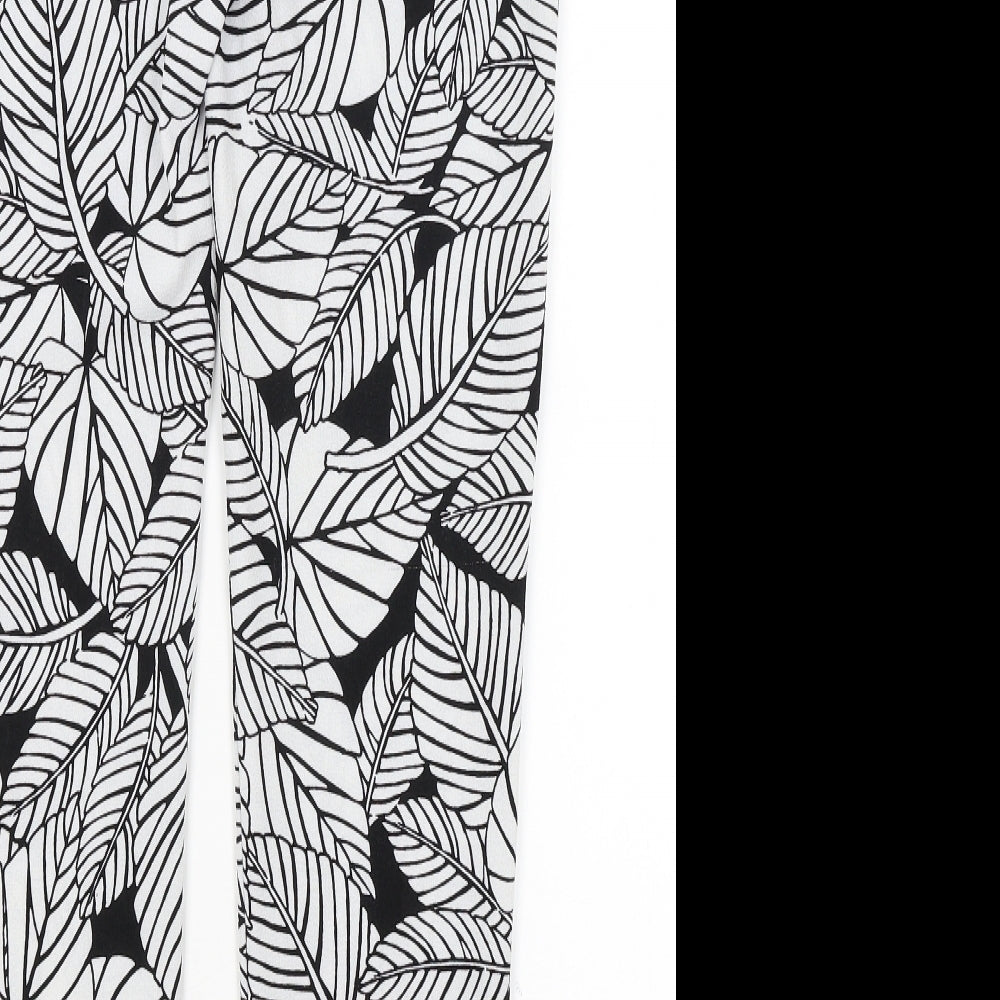 Atmosphere Womens White Floral  Trousers  Size 6 L27 in