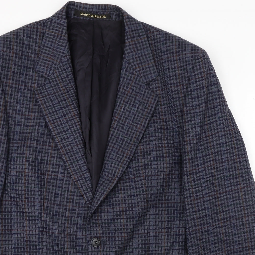 Mens UK Size 40 Marks and Spencer Regular Blue Suit Jacket