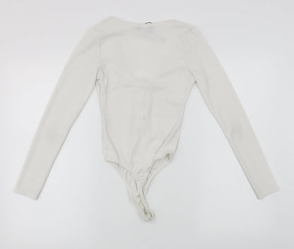 PRETTYLITTLETHING Womens White   Bodysuit One-Piece Size 4