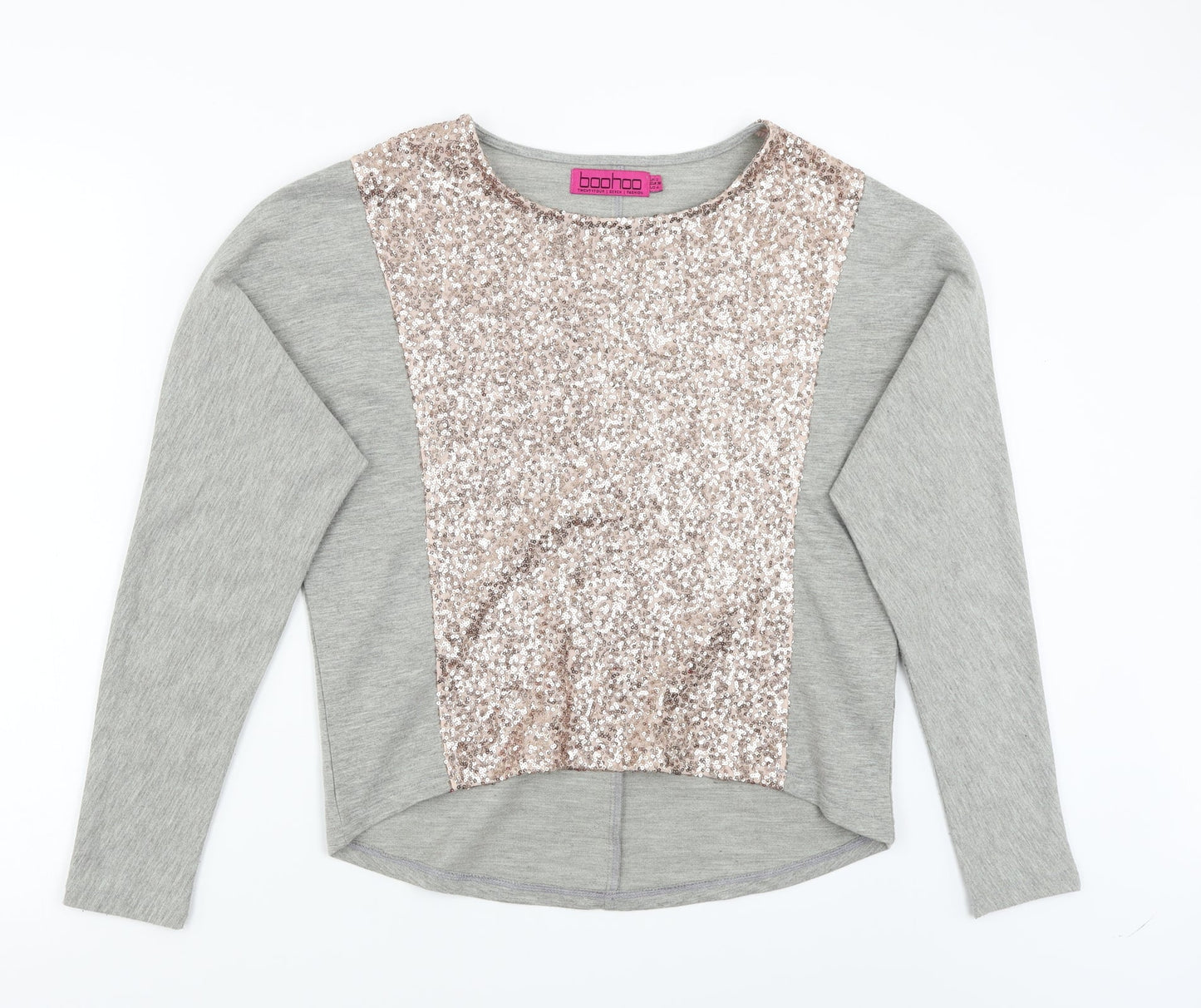 Boohoo Womens Grey   Basic T-Shirt Size 8