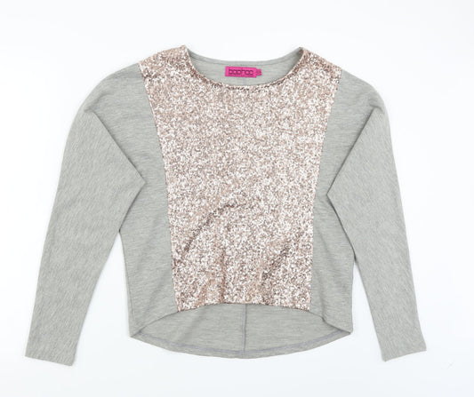 Boohoo Womens Grey   Basic T-Shirt Size 8