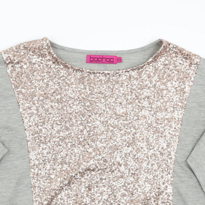 Boohoo Womens Grey   Basic T-Shirt Size 8