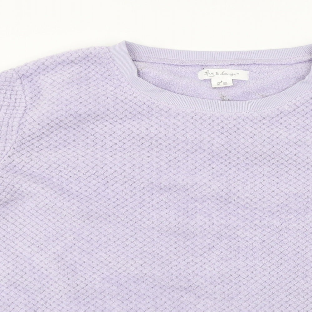 love to lounge     Womens Purple Houndstooth  Pullover Jumper Size L