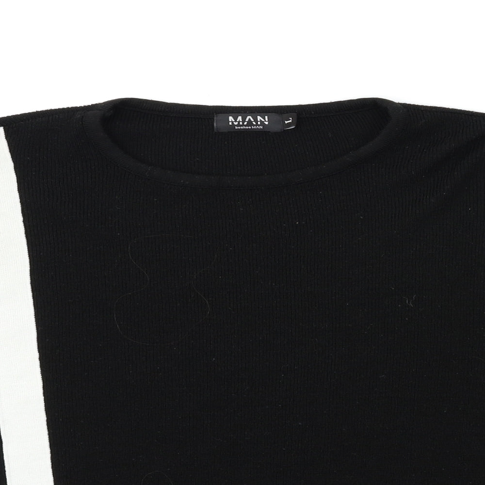 Boohoo Mens Red  Knit Pullover Jumper Size L