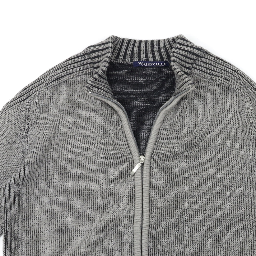 Woodville Mens Grey   Cardigan Jumper Size M