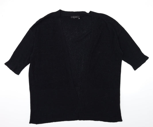 Evans Womens Black  Knit Cardigan Jumper Size 14