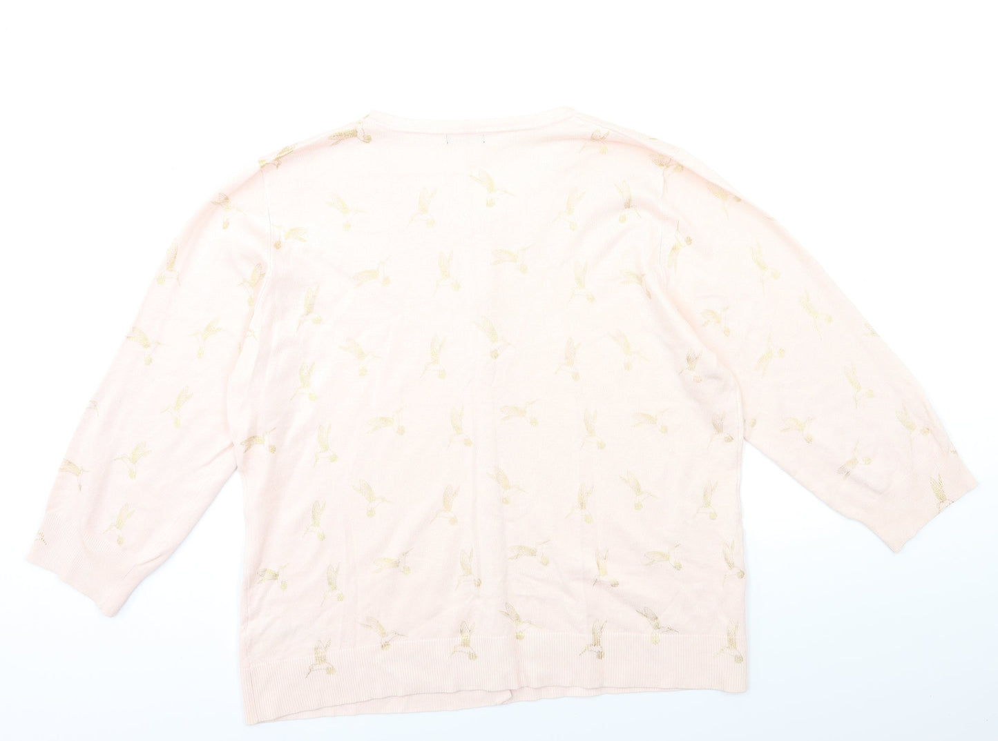 M&Co Womens Pink  Knit Cardigan Jumper Size 20