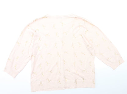M&Co Womens Pink  Knit Cardigan Jumper Size 20