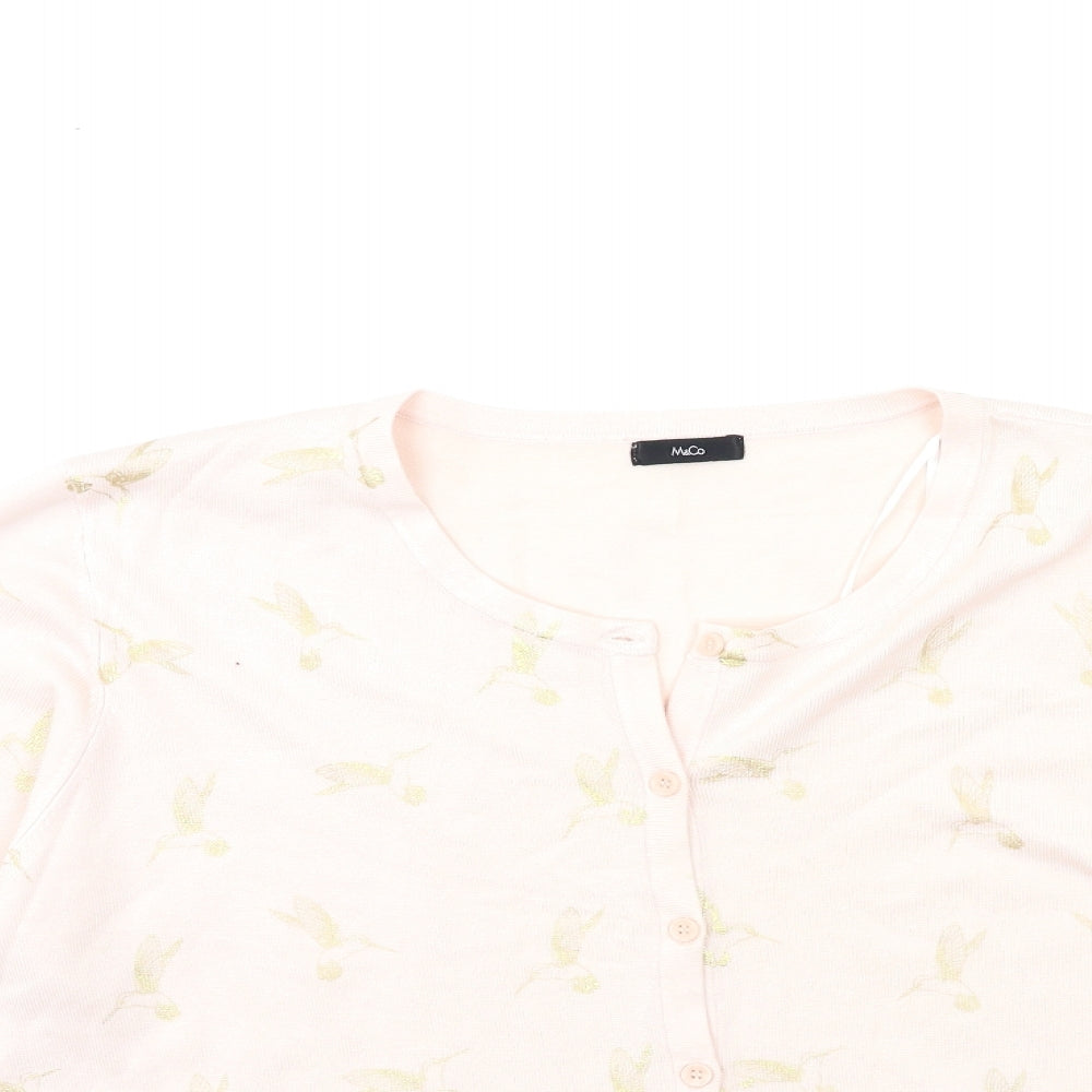 M&Co Womens Pink  Knit Cardigan Jumper Size 20