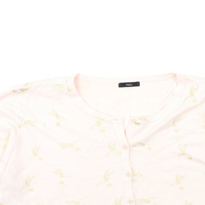 M&Co Womens Pink  Knit Cardigan Jumper Size 20