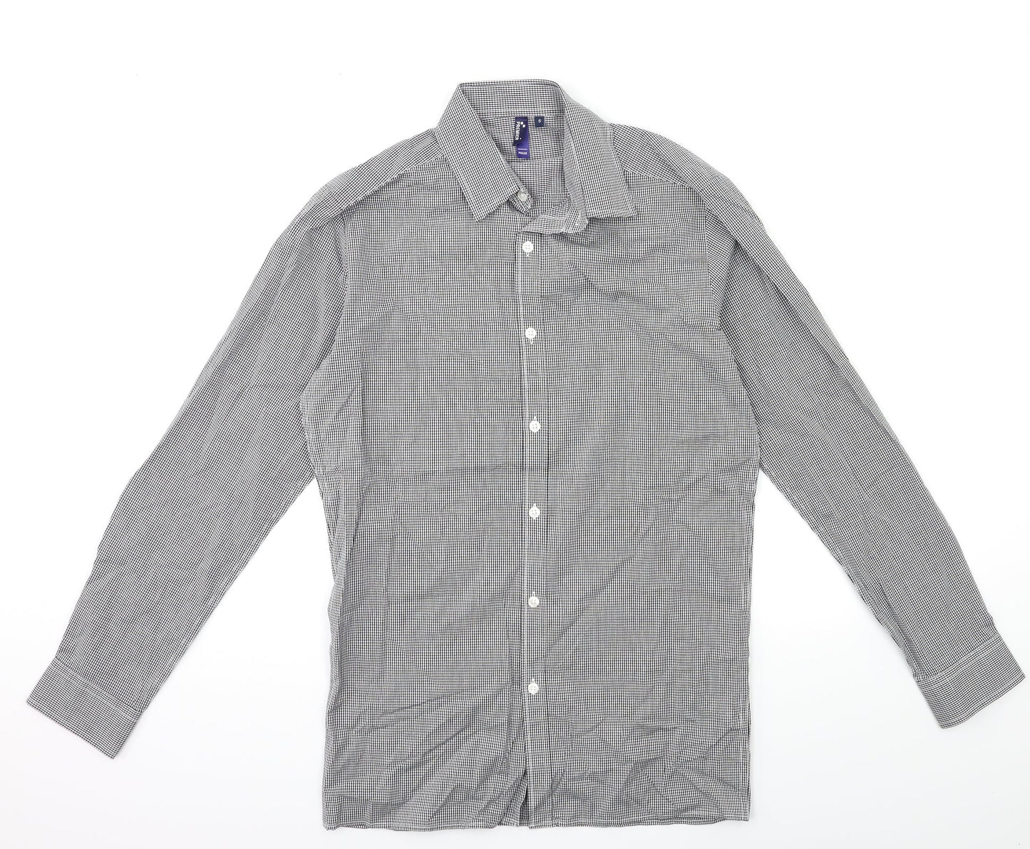 Mens UK Size S Premier Black  Button-Up Long Sleeve Casual Shirt