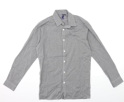 Mens UK Size S Premier Black  Button-Up Long Sleeve Casual Shirt