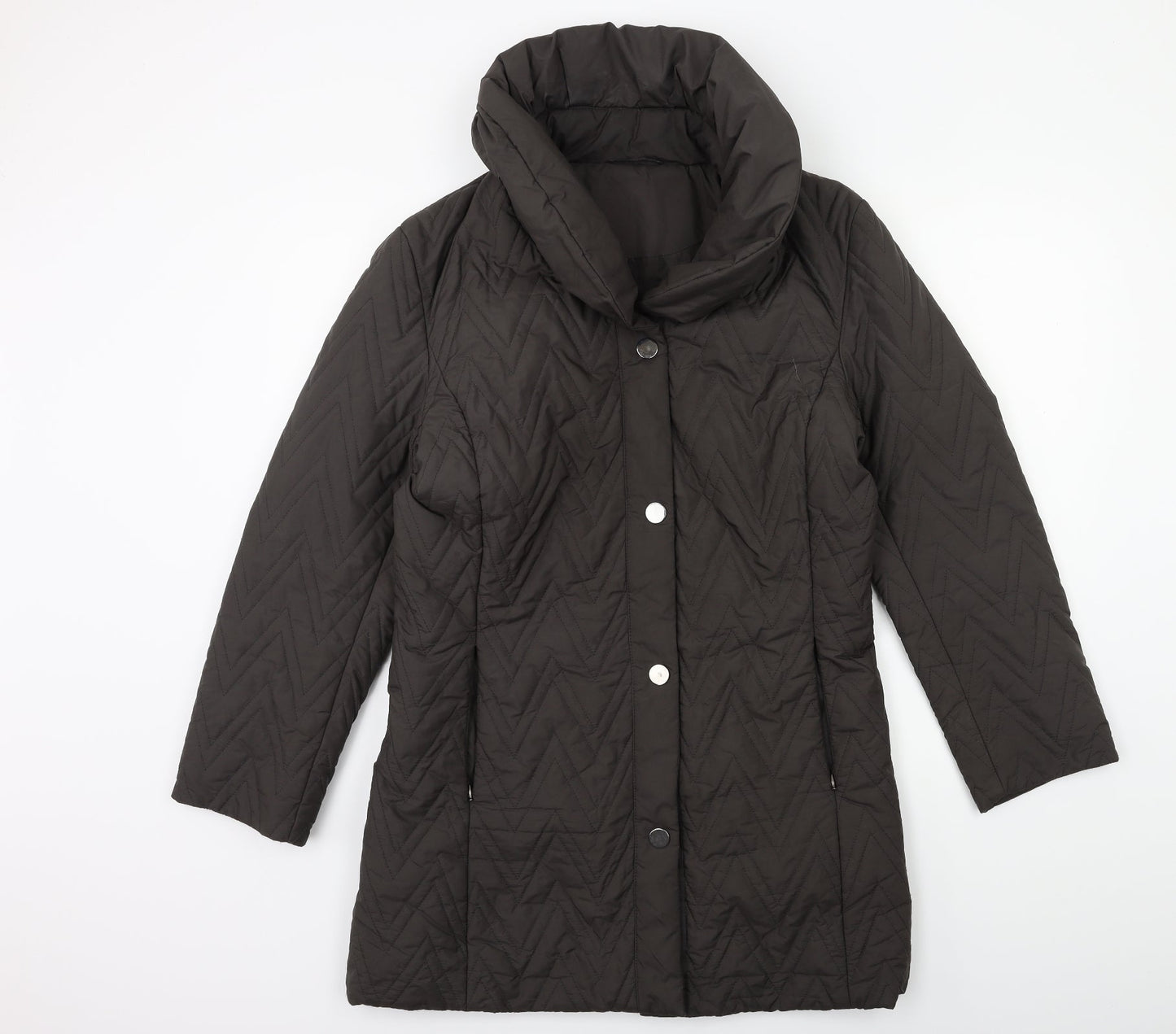 Womens UK Size 10 Preworn Grey Overcoat