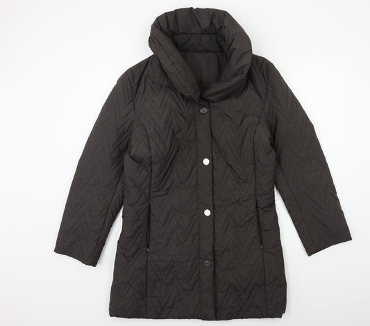 Womens UK Size 10 Preworn Grey Overcoat