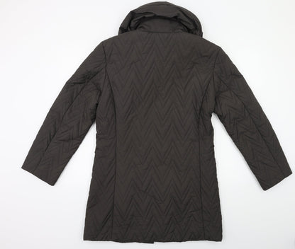 Womens UK Size 10 Preworn Grey Overcoat
