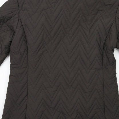 Womens UK Size 10 Preworn Grey Overcoat