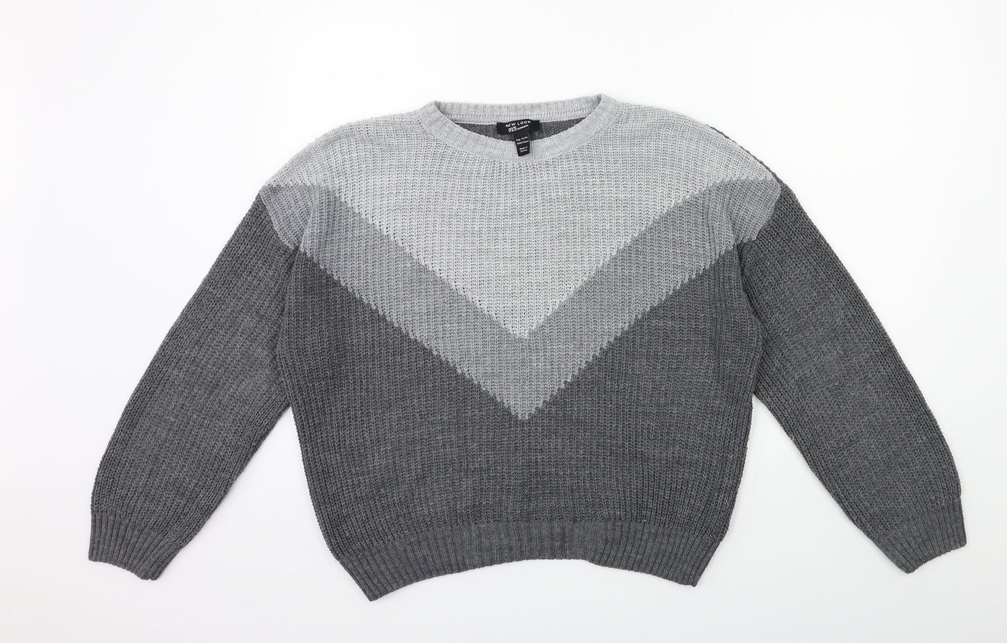 New Look Girls Grey  Knit Pullover Jumper Size 14 Years