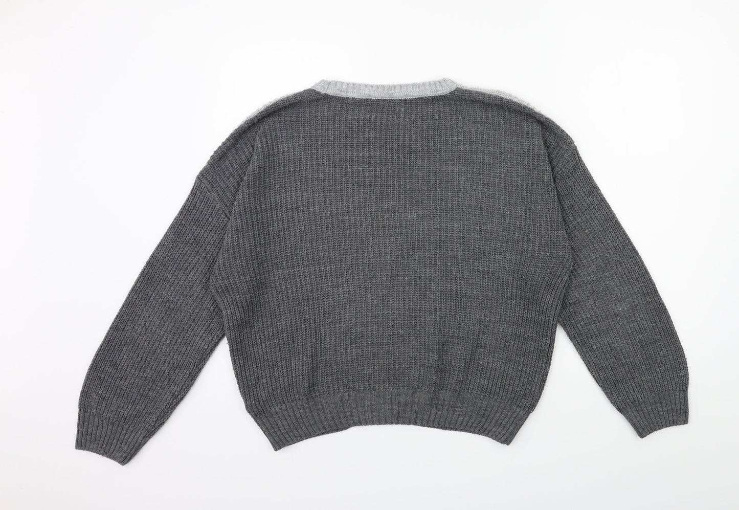 New Look Girls Grey  Knit Pullover Jumper Size 14 Years