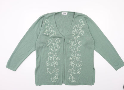Akal Womens Green  Knit Cardigan Jumper Size S
