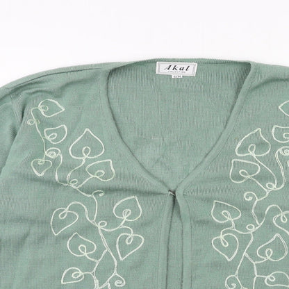 Akal Womens Green  Knit Cardigan Jumper Size S