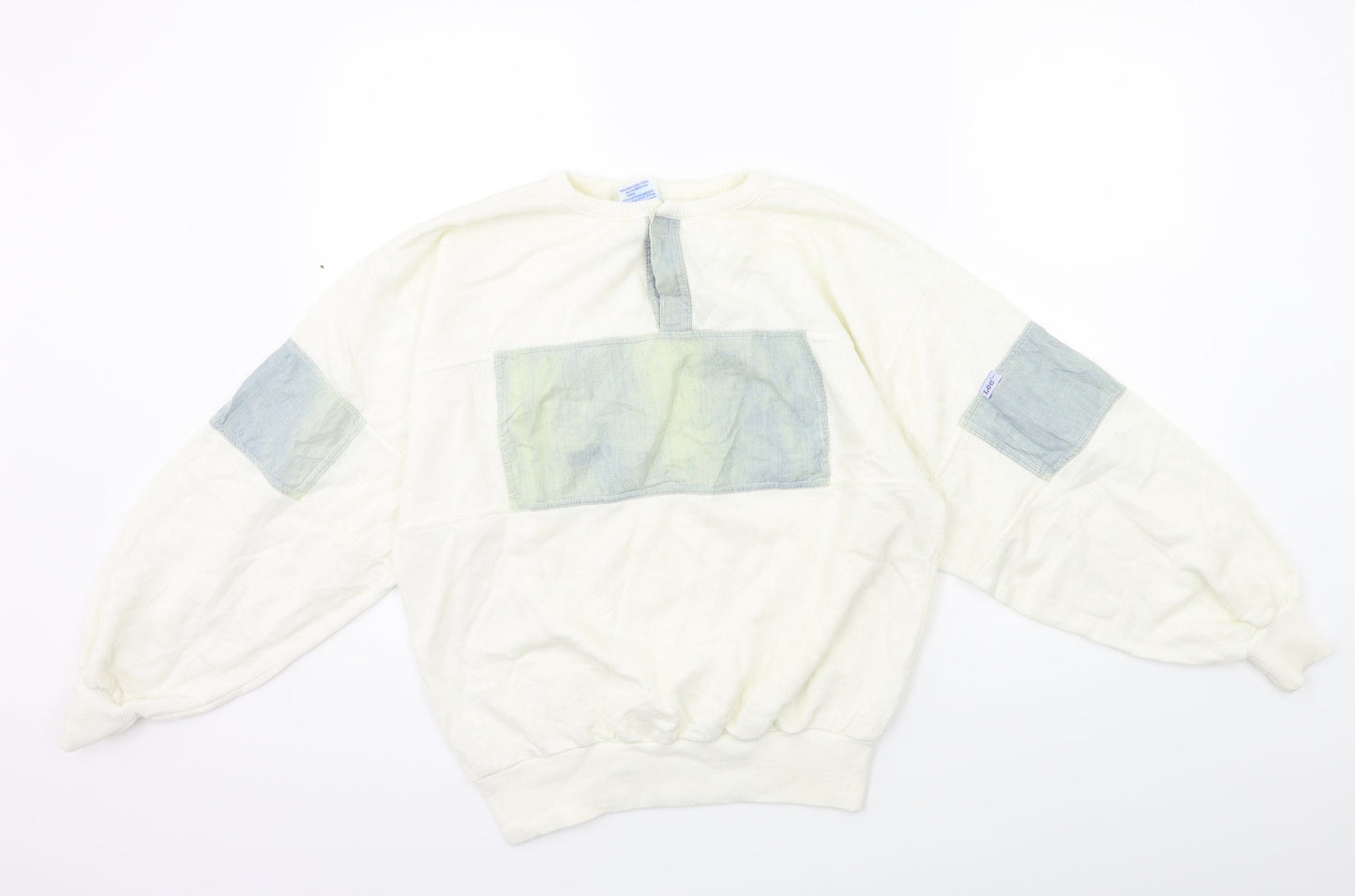 Lee Mens White  Knit Pullover Jumper Size S